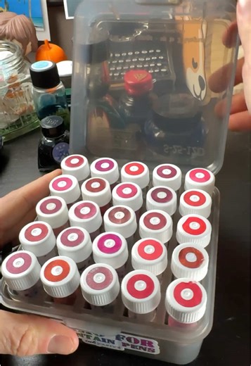 Mrs. inkJournal’s ink sample boxes are back! Each sample box includes (10) 2ml samples, a sheet of ring stickers for the vial tops, and a “Ammo for Fountain Pens” sticker. The colors are assorted from ink manufacturers around the world. Find these boxes only at InkJournal.com #fountainpenink #inkygoodness #fountainpengeeks #fountainpenaddict #inksamples