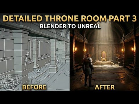 Modeling a detailed throne room in Blender Part 3
