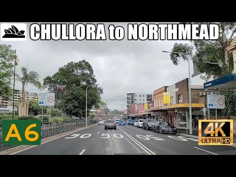 4K Sydney drive: Chullora to Northmead via A6 & James Ruse Drive