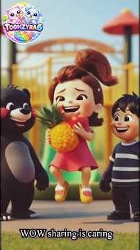 Sharing is Caring 🍎 | Kids Cartoon About Sharing | Fun Moral Story for Children