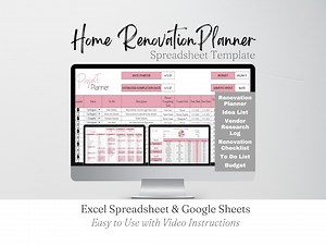 Home Renovation Planner Excel Spreadsheet, Home Improvement, Home Remodel Planner Budget, Home Project Planner Interior Design Google Sheets - Etsy UK