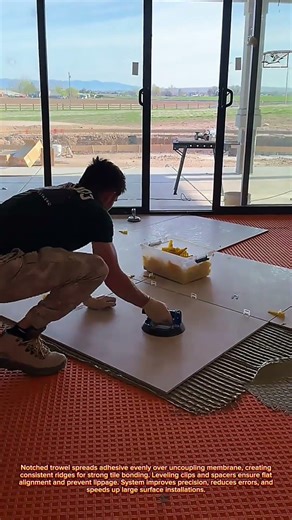Large Format Tile Installation Method Delivers Perfect Level Finish