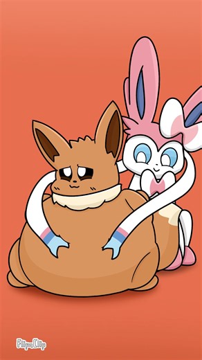 Chubby Eevee gets massaged by Sylveon 🎀 #eeveeevolutions