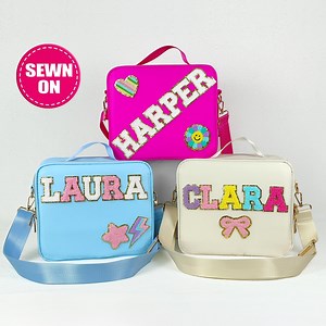 Personalized Lunch Box Bag Custom Lunch Bag Nylon Chenille Patches Kid Monogram Strap Lunch Box Back to School Bento Insulated Girl Boy Gift - Etsy