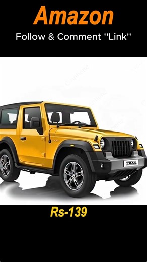 Thar diecast car 🚗🔥 pull-back, lights & music! Open doors, realistic 4x4 fun—perfect gift for kids 🎁