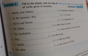 Exercise C Fill in the blanks with the help of simple present o... | Filo