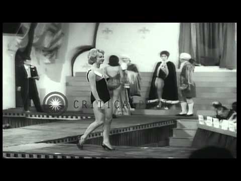 Miss UK, Rose Marie Franklin is crowned Miss World 1961 in London, England HD Stock Footage