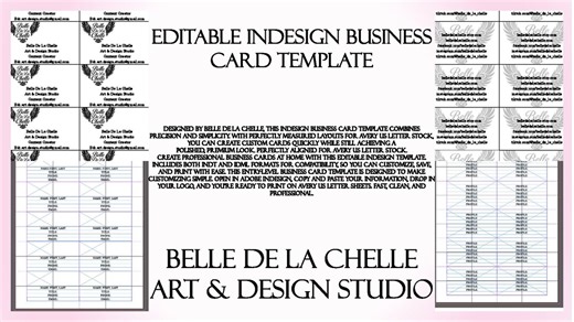 Editable Indesign Business Card Template (US Letter – Avery Aligned) - Etsy