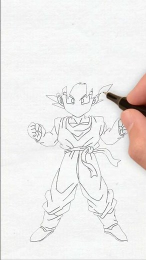 Drawing Goku from Dragon Ball: A Step-by-Step Guide for Beginners #shorts