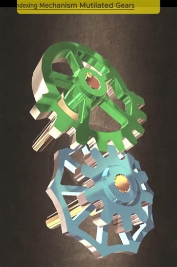 Indexing Mechanism with Mutilated Gears | Intermittent Motion ⚙️ #shorts