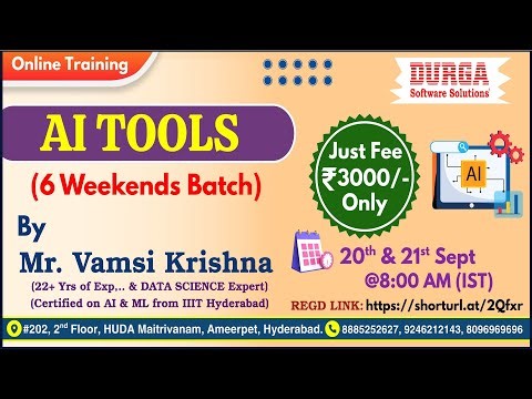 AI TOOLS (6 Weekends Batch) Online Training @ DURGASOFT