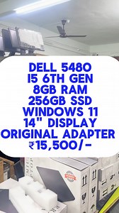 30K views · 1.7K reactions | Low budget ⚡️high performance laptop  Dell 5480 I5 6th Gen 8gb ram 256gb ssd Windows 11 14" display Original Adapter ₹15,500/- No Accessories . Order 8668248953 . Address Sarvadnya computer, Gayatri Plaza, Near signal Point, Chalisgaon 424101 . Check Online Price,Photos & Details https://amzn.to/3Uy5UdF . #sarvadnyacomputer #laptop #dell #offer #newoffer #tech #pc #diwali | Satish Patil | Facebook