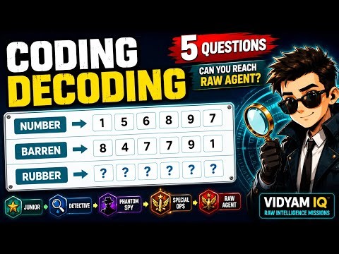 Reasoning Practice: Coding Decoding | Can You Solve All 5 Questions? | Vidyam IQ