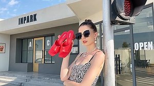 Watch Women's Open Toe Square Mules Fashion Chunky Heels on Amazon Live