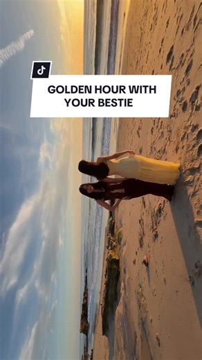 Sunset 'fit checks hit different with your bestie 🌅✨ @miasa and @smiskimitski glowing in dresses made for golden hour 💃 #revolve #besties #sunset #maxidresses #fyp