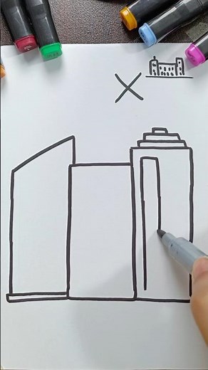 How To Draw A Cityscape Step By Step #shorts #shortsfeed