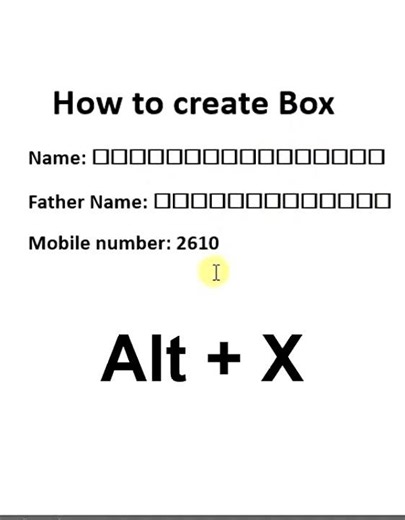 create Box in ms word | shortcut keys in ms word