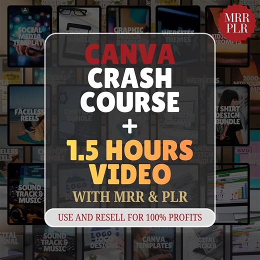 Canva Crash Course, Editable 65-page Guide, MRR   PLR - Etsy Canada