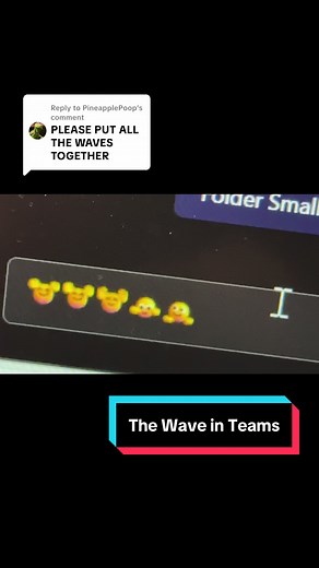 Replying to @PineapplePoop Y’all truly have made this millennial’s day 🥹🤩👋🏻And apologies for the dusty screen I tried to clean it a bit before recording this but nope @Microsoft Teams #teams #emojis #wave #work #worklife #fyp #fypシ