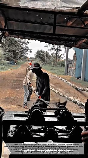 Manual Rope Making Process Using a Rolling Machine! #shorts