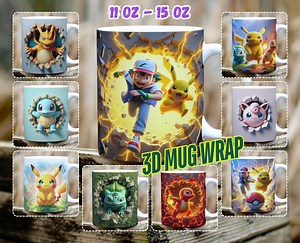 Cartoon Movie Character Mug Wrap: 3D Sublimation Design (digital Download) - Etsy