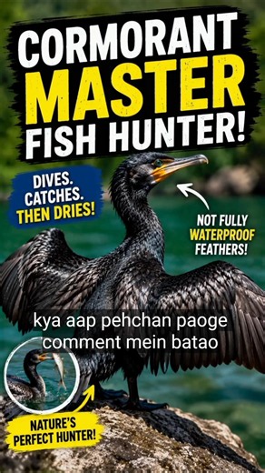 Cormorant Secrets: The Bird That Dries Its Wings to Hunt Fish! #facts