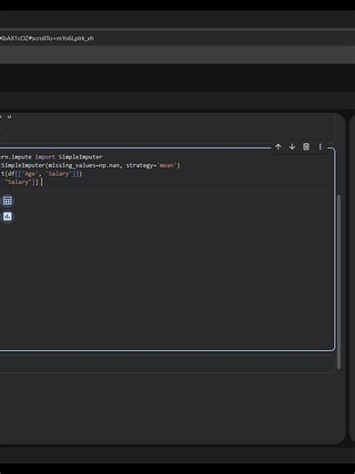 Fill missing values in Python with sklearn SimpleImputer! #DataScience #Python #MachineLearning #CodeTips #DataCleaning