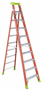 Louisville Ladder 10' Fiberglass Cross-Step Ladder, 14' Reach, 300 lbs Load Capacity, FXS1510