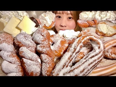 ASMR Japanese Sugar-Coated Fried Bread 【Mukbang/ Eating Sounds】【English subtitles】