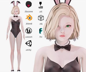 ArtStation - Bunny Girl 0003 - Rig - Unreal - Unity - Blender - Animated - Realistic Female Character | Resources