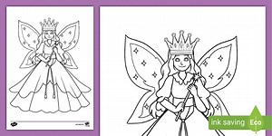 Fairy Queen Colouring Page