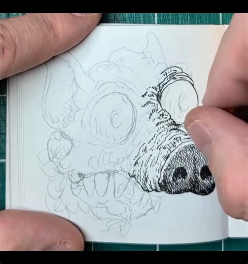 a little goofy critter. Pen on paper. #ink #illustrationnation #sketchbook #timelapse #illustration