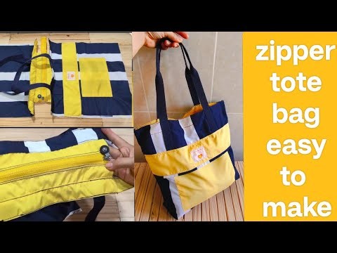 How to Sew a Zipper Tote Bag Easily | Simple DIY Handmade Bag Tutorial for Beginners