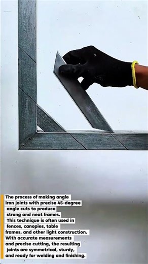 Precision 45° Angle Iron Joint Technique for Sturdy Frames #shorts