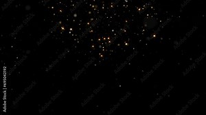 Gold Glitter Particles with Stars. Loop Animation