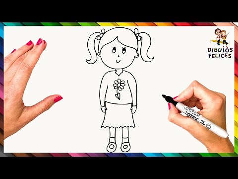 Cómo Dibujar Una Niña Paso A Paso 👧 Niña Dibujo Fácil