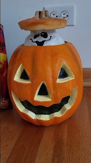 Vintage Gemmy Halloween Animated Pumpkin With Ghost