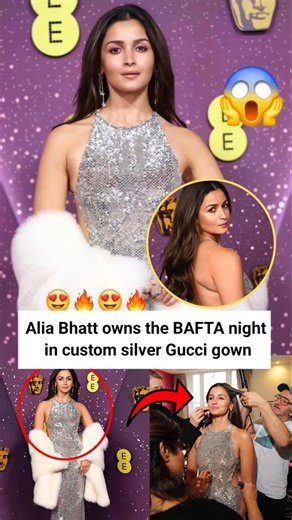 Alia Bhatt owns the BAFTA night in custom silver Gucci gown 🤔#shorts #bafta #aliabhatt #shorts #yt