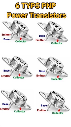 6 Types PNP Power Transistors| Pinout, Voltage & Power Explained #shorts