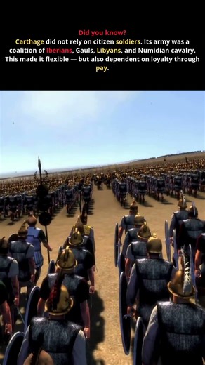 Carthage did not rely on citizen soldiers. #history #facts
