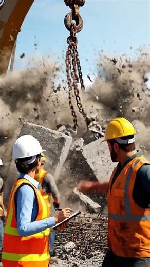 giant concrete block fell #collapse #construction #train