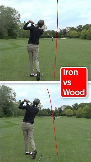 Difference between Iron and Wood setup and swing - Golf explained #shorts