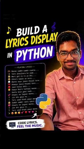 Build a Lyrics Display in Python 🎵 | Beginner Python Project 🔥 #coding #python #programming #shorts