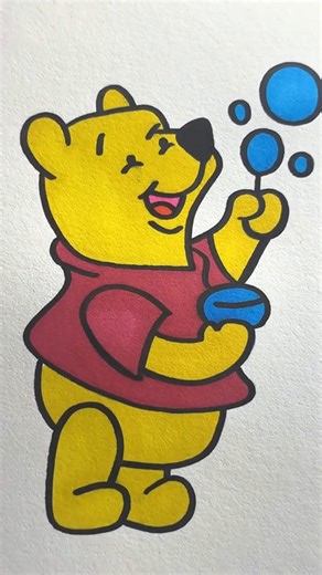 POOH BEAR'S BUBBLE FUN 🍯 #coloring #satisfying #shorts