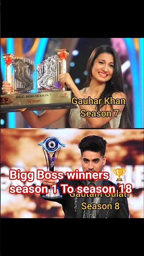 Bigg Boss winners 🏆 season 1 To season 18. #biggboss #gauravkhanna #tejaswiprakash #munawarfaruqui