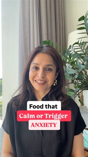 Nidhi Kakar | Menopause and Women's Wellness Coach on Instagram: "Your anxiety may be coming from your plate — not your mind. At 60, I’ve seen this again and again: what you eat can either calm your nervous system or quietly keep it on edge. These are foods I rate for anxiety — not trends, not fear, just physiology. Save this. Notice what your body responds to. [anxiety nutrition, foods for anxiety, nervous system health, gut-brain connection, menopause mental health, blood sugar balance, cortis