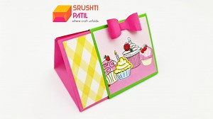 An unique pyramid gift card that can be made in under 5 mins and can turn out to be a last minute savior. Let us know what do you think about this card? #SrushtiPatil #Heart #BOX #Craft #Paper #Card #Making #DIY #Scrapbooking #ExplosionBox #PhotoFolio #Memories #exploding #pyramids | Srushti Patil