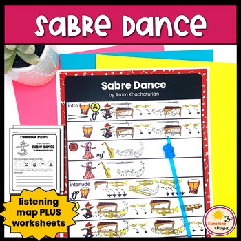 Sabre Dance by Khachaturian - Music Listening Map and Worksheets