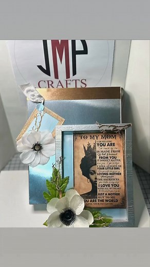 I made this shadow box frame card and matching bag for a client for her mother!!! | JMP Crafts