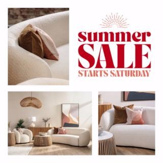 Don't miss our Summer Sale this Saturday! There's up to 25% off furniture and accessories online and in store ☀️ https://www.barkerandstonehouse.co.uk/ | Barker and Stonehouse